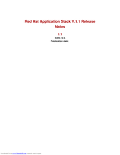 Red Hat APPLICATION STACK 1.1 RELEASE Release Note