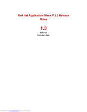 Red Hat APPLICATION STACK 1.3 RELEASE Release Note