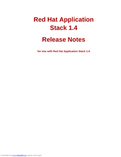 Red Hat APPLICATION STACK 1.4 RELEASE Release Note