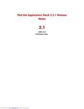 Red Hat APPLICATION STACK 2.1 RELEASE Release Note