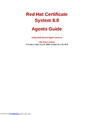 Red Hat CERTIFICATE SYSTEM 8 - AGENTS GUIDE Agents Manual