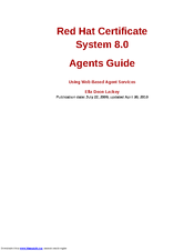 Red Hat CERTIFICATE SYSTEM 8.0 - ADMINISTRATION Agents Manual