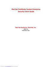 Red Hat CERTIFICATE SYSTEM ENTERPRISE - SECURITY GUIDE Manual