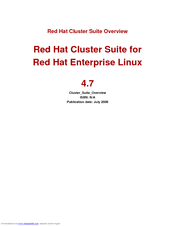 Red Hat CLUSTER SUITE FOR ENTERPRISE LINUX 4.7 Overview