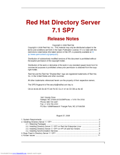 Red Hat DIRECTORY SERVER 7.1 SP7 - S Release Note