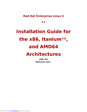 Red Hat ENTERPRISE LINUX 4 -  FOR X86-ITANIUM AND AMD64 Installation Manual