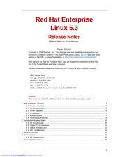 Red Hat ENTERPRISE LINUX 5.3 - RELEASE MANIFEST Release Note