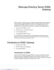 Netscape NETSCAPE DIRECTORY SERVER 7.0 - DSML GATEWAY Introduction Manual