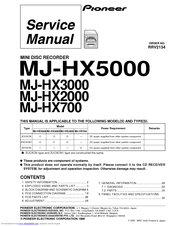 Pioneer MJ-HX5000 Service Manual