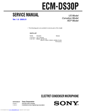Sony ECM-DS30P Service Manual