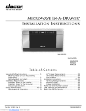 Dacor In-A-Drawer MMDV30 Installation Instructions Manual