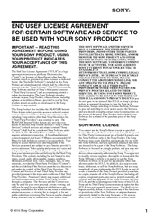 Sony BDV-E370 - Blu-ray Disc™ Player Home Theater System License Agreement
