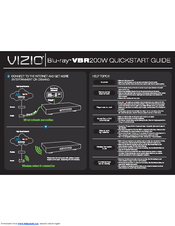 Vizio VBR200W Quick Start Manual