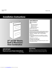 Kitchenaid KEMC378KSS - ARCHITECT Series 27'' Microwave Combination Double Wall Oven Installation Instructions