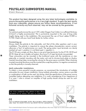 FOCAL Polyglass 33 V2 Manual