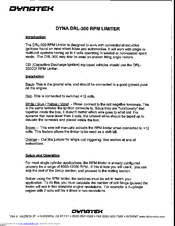 Dynatek DRL300 Manual