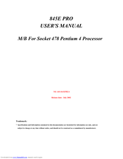 JETWAY 845E PRO User Manual