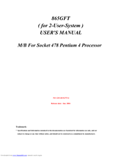 JETWAY 865GFTR3A User Manual