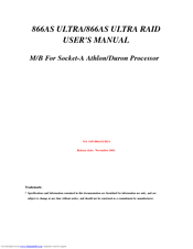 JETWAY 866AS ULTRA RAID User Manual