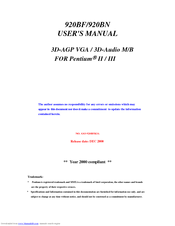 JETWAY J-920BF User Manual