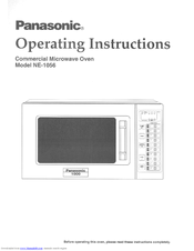 Panasonic NE-1056 Operating Instructions Manual