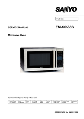 Sanyo EMS6588S - USA Countertop Microwave Oven 1.0 cu.ft. Capacity 1 Service Manual