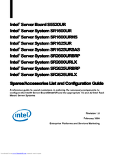 Intel BB5520URR Spares/Accessories List And Configuration Manual