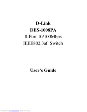 D-Link DES-1008PA User Manual