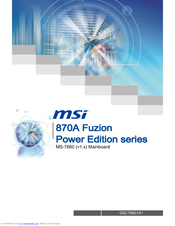 MSI 870A Fuzion Power Edition series User Manual