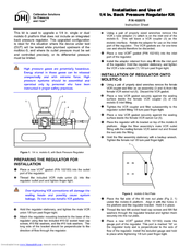 Dh Instruments 1-4 IN. BACK PRESSURE REGULATOR KIT Installation