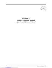 DH Instruments ADCS-601 Operation And Maintenance Manual