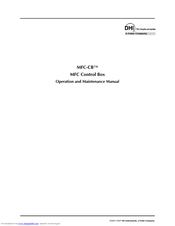 DH Instruments MFC-CB Operation And Maintenance Manual
