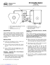 Dh Instruments OIL INTENSIFIER SYSTEM Instruction Sheet
