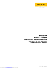 FLUKE PG7607 Operation And Maintenance Manual