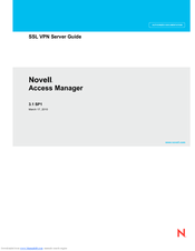 NOVELL ACCESS MANAGER 3.1 SP1 - SSL VPN SERVER GUIDE 03-17-2010 Manual