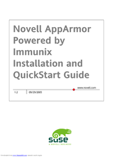 NOVELL APPARMOR 1.2 - QUICK GUIDE AND Installation & Quick Start Manual