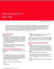 NOVELL APPARMOR 2.1 - Quick Start Manual