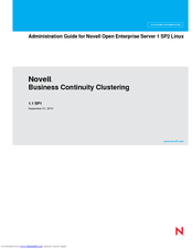 NOVELL BUSINESS CONTINUITY CLUSTERING 1.1 SP1 - 9-21-2010 ADMINISTRATION GUIDE FOR  OPEN ENTERPRISE SERVER 1 SP2 LINUX Administration Manual