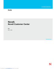 NOVELL CUSTOMER CENTER 2.3 - GUIDE 4-8-2009 Manual