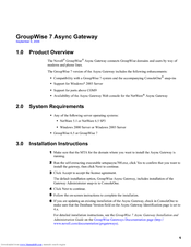 NOVELL GROUPWISE 7 ASYNC GATEWAY - INSTALLATION AND ADMINISTRATION Installation Instructions