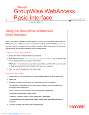 NOVELL GROUPWISE 7 WEBACCESS Quick Manual
