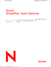 NOVELL GROUPWISE 7 ASYNC GATEWAY - INSTALLATION AND ADMINISTRATION Installation And Administration Manual