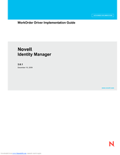 NOVELL IDENTITY MANAGER 3.6.1 - WORKORDER DRIVER IMPLEMENTATION GUIDE 18-12-2009 Implementation Manual