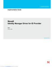 NOVELL IDENTITY MANAGER DRIVER FOR ID PROVIDER 3.6.1 - IMPLEMENTATION Manual