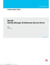 NOVELL IDENTITY MANAGER ENTITLEMENTS SERVICE DRIVER 3.6.1 - IMPLEMENTATION Implementation Manual