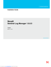 NOVELL SENTINEL LOG MANAGER 1.0.0.5 -  03-31-2010 Installation Manual
