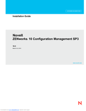 Novell ZENWORKS 10 CONFIGURATION MANAGEMENT SP3 - INSTALLATION 10.3 Installation Manual