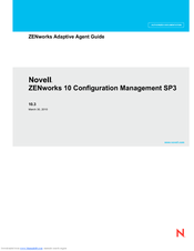 Novell ZENWORKS 10 CONFIGURATION MANAGEMENT SP3 - ZENWORKS ADAPTATIVE AGENT GUIDE 10.3 30-03-2010 Information Manual