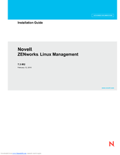 NOVELL ZENWORKS LINUX MANAGEMENT 7.2 IR2 -  07-20-2009 Installation Manual