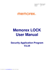 MEMOREX LOCK - VERSION 2-24 User Manual